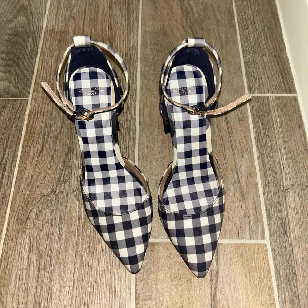 Checkered Ankle Strap Women's Shoes